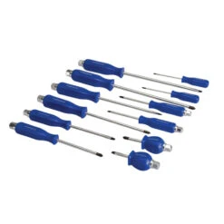 Silverline LOT DE 12 TOURNEVIS - 6 POZIDRIV ET 6 PLATS (AVEC TETE 6 PANS)