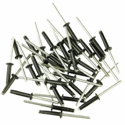 150 RIVETS ETOILES TRILOBES NOIRS DE 4 X 20 Mm