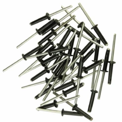 150 RIVETS ETOILES TRILOBES NOIRS DE 4.8 X 22 Mm