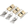 3 BARILLETS CYLINDRES DE SERRURE EN LAITON AVEC 9 CLES -Magasin D'outils Pour La Maison 3 barillets cylindres de serrure en laiton avec 9 cles