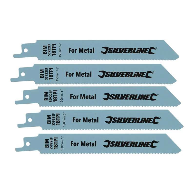 Silverline 5 LAMES DE SCIE SABRE BIMETAL POUR UNE COUPE FINE DU METAL 4 Silverline 5 LAMES DE SCIE SABRE BIMETAL POUR UNE COUPE FINE DU METAL – Image 2