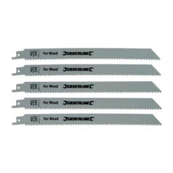 Silverline 5 LAMES DE SCIE SABRE LONGUES 240 MM POUR UNE COUPE GROSSIERE DU BOIS