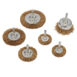 Silverline ASSORTIMENT DE 6 BROSSES METALLIQUES EN FIL D'ACIER SUR TIGE DE 6 MM