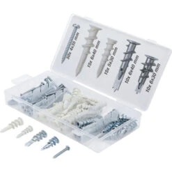 ASSORTIMENT DE CHEVILLES ET DE VIS POUR PLACOPLATRE - 100 Pièces