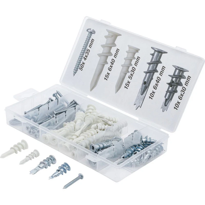 ASSORTIMENT DE CHEVILLES ET DE VIS POUR PLACOPLATRE - 100 Pièces 3 ASSORTIMENT DE CHEVILLES ET DE VIS POUR PLACOPLATRE - 100 Pièces