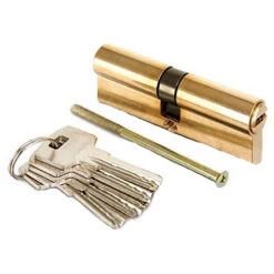 BARILLET 40/40 CYLINDRE DE SERRURE 80 MM EN LAITON AVEC 5 CLES -Magasin D'outils Pour La Maison barillet cylindre de serrure 80 mm en laiton avec 5 cles 2