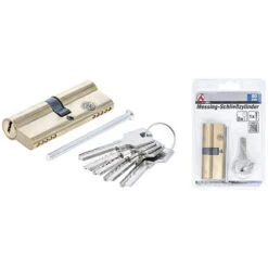 BARILLET 40/40 CYLINDRE DE SERRURE 80 MM EN LAITON AVEC 5 CLES -Magasin D'outils Pour La Maison barillet cylindre de serrure 80 mm en laiton avec 5 cles 3