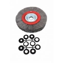 BROSSE CIRCULAIRE DE TOURET 200 Mm AVEC 5 JEUX DE BAGUES D'ADAPTATION