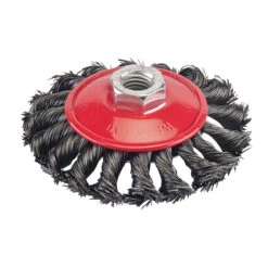 Silverline PROMO BROSSE METALLIQUE ROUE CONIQUE A FILS D'ACIER TORSADES Ø 100 MM