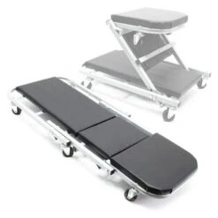 CHARIOT DE VISITE DE MECANICIEN TRANSFORMABLE EN SIEGE DE TRAVAIL