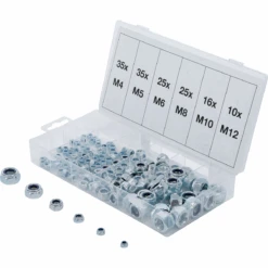 COFFRET D' ECROUS FREINS NYLSTOP HEXAGONAUX METRIQUES DE M5 A M12