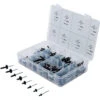 COFFRET DE 200 RIVETS ASSORTIS NOIRS TETE STANDARD ET LARGE DE 3.2 à 4.8 Mm -Magasin D'outils Pour La Maison coffret de 200 rivets assortis noirs tete standard et large de 32 a 48 mm