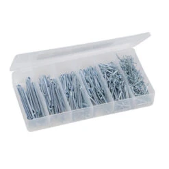 COFFRET DE 555 GOUPILLES FENDUES EN ACIER GALVANISE (ZINGUE) ASSORTIES