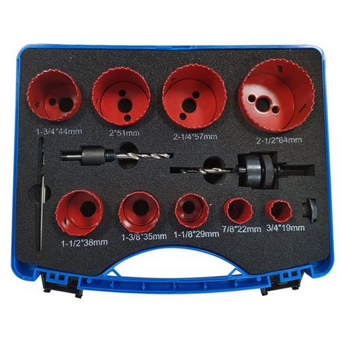 COFFRET DE 9 SCIE-CLOCHES BI-METAL POUR ELECTRICIENS ET PLOMBIERS DE 19 à 64 Mm 3 COFFRET DE 9 SCIE-CLOCHES BI-METAL POUR ELECTRICIENS ET PLOMBIERS DE 19 à 64 Mm