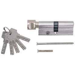 CYLINDRE DE SERRURE DE SECURITE AVEC BOUTON 80 MM 40/40 ET 5 CLES