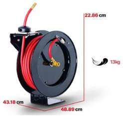 ENROULEUR AUTOMATIQUE AIR COMPRIME 20 BARS, 10mm INTERIEUR 20 Mètres -Magasin D'outils Pour La Maison enrouleur devidoir automatique pour tuyau air comprime et eau 2