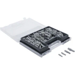 SET DE PERCAGE METAUX, BETON, BOIS + CHEVILLES EMBOUTS DE VISSAGE 300 Pièces -Magasin D'outils Pour La Maison ensemble a meches combinees et chevilles 300 pcs 1