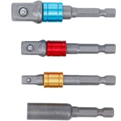 JEU ADAPTATEUR PORTE DOUILLES 1/4-3/8-1/2 6 PANS POUR VISSEUSE -Magasin D'outils Pour La Maison jeu adaptateur porte embouts 6 pans pour visseuse 4 pieces 2