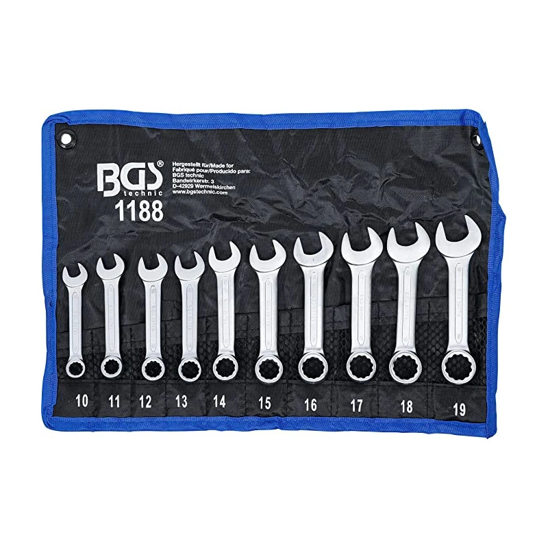 JEU DE 10 CLES COURTES MIXTES BGS (PLATE ET A OEIL) DE 10 A 19 MM 6 JEU DE 10 CLES COURTES MIXTES BGS (PLATE ET A OEIL) DE 10 A 19 MM – Image 4