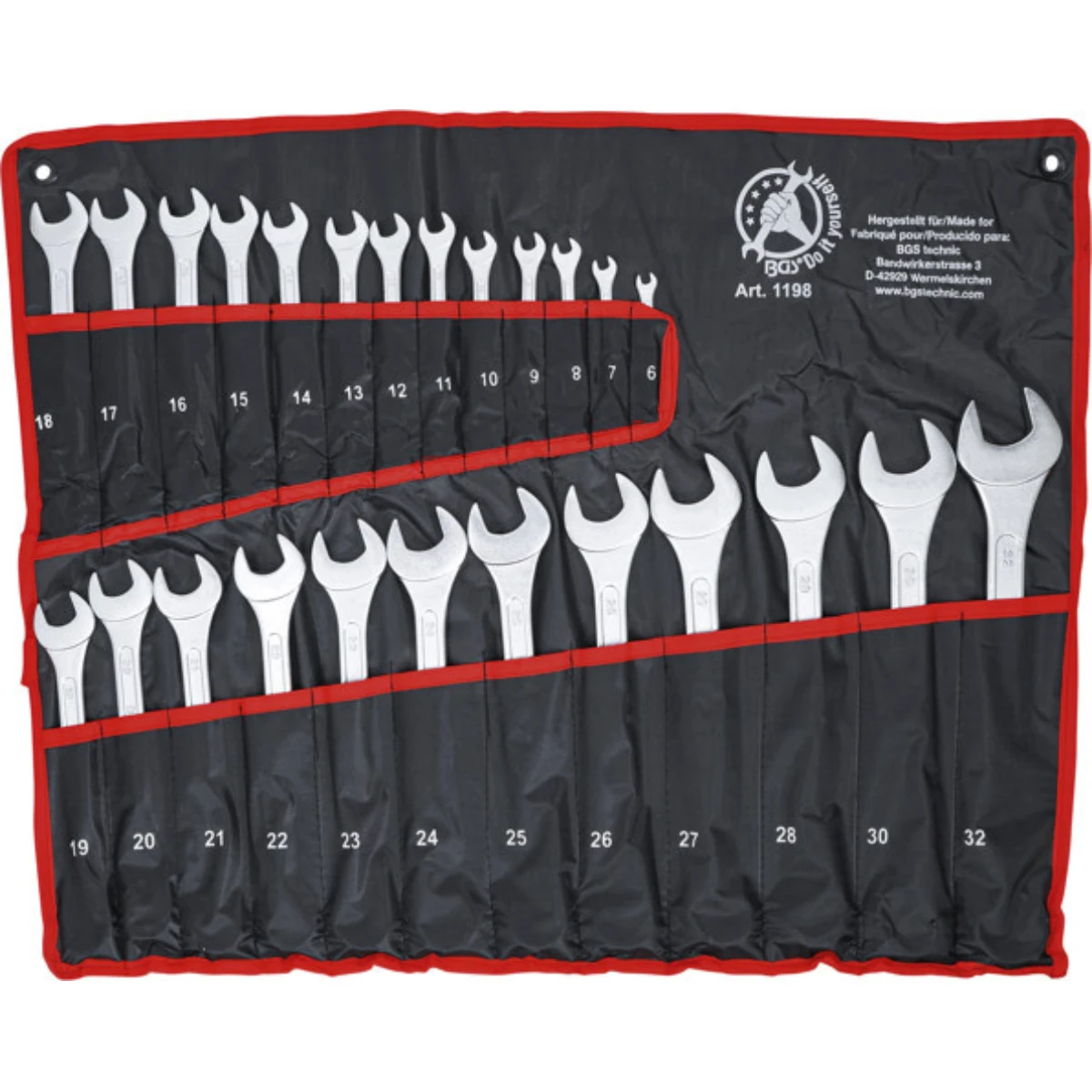 JEU DE 25 CLES MIXTES OEIL PLATE DE 6 A 32 Mm QUALITE FINITION BGS DIY 3 JEU DE 25 CLES MIXTES OEIL PLATE DE 6 A 32 Mm QUALITE FINITION BGS DIY