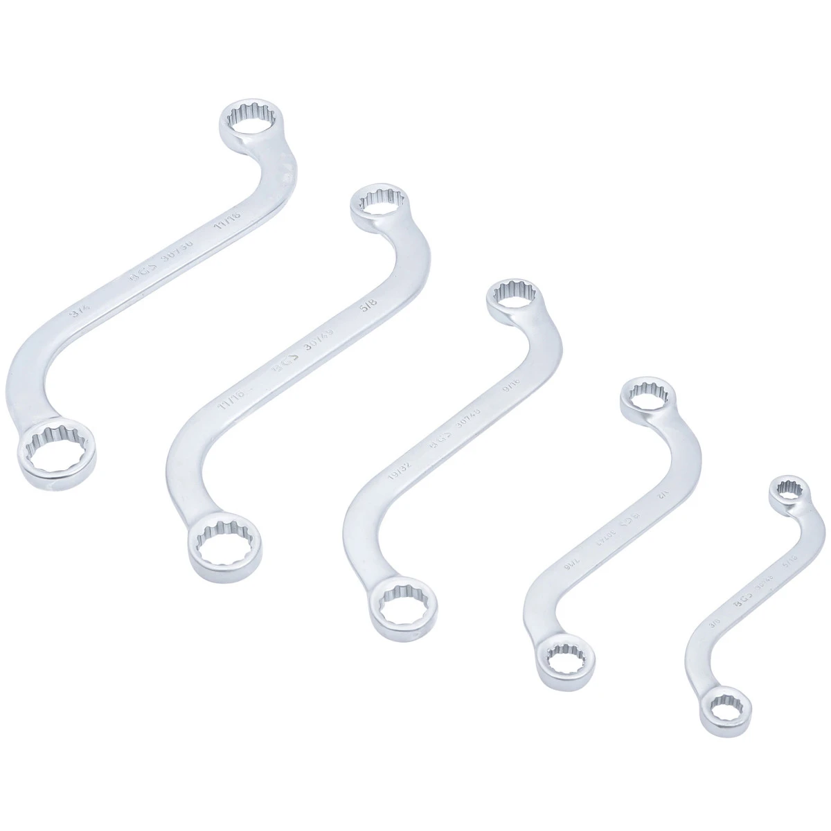 JEU DE 5 CLES POLYGONALES COTES POUCES FORME S DE 3/8 à 3/4 4 JEU DE 5 CLES POLYGONALES COTES POUCES FORME S DE 3/8 à 3/4 – Image 2