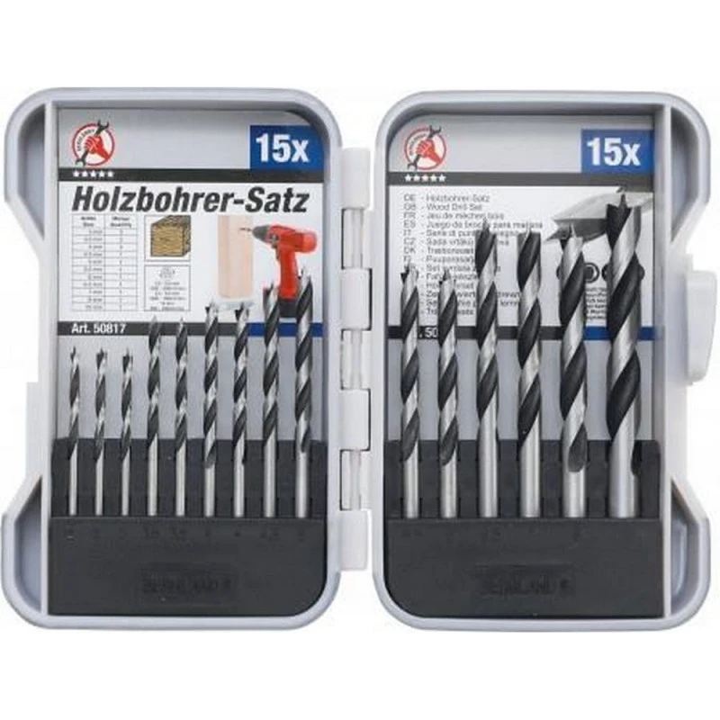 ENSEMBLE DE FORETS MECHES A BOIS 3 - 10 Mm 15 Pièces 3 ENSEMBLE DE FORETS MECHES A BOIS 3 - 10 Mm 15 Pièces