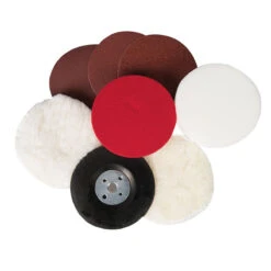 Silverline KIT DE LUSTRAGE PONCAGE POLISSAGE DE DIAMETRE 115 FILETAGE M14