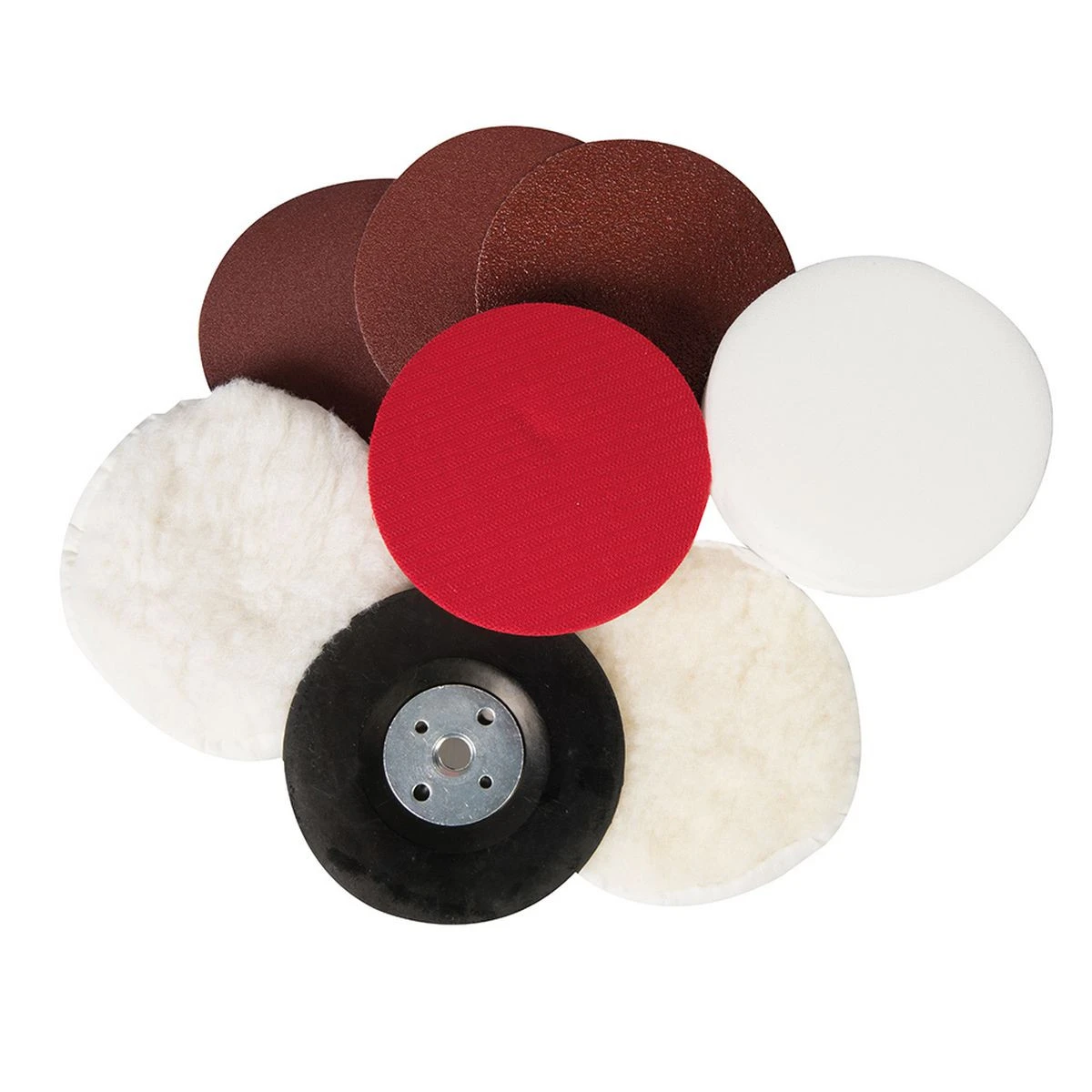 Silverline KIT DE LUSTRAGE PONCAGE POLISSAGE DE DIAMETRE 115 FILETAGE M14 3 Silverline KIT DE LUSTRAGE PONCAGE POLISSAGE DE DIAMETRE 115 FILETAGE M14