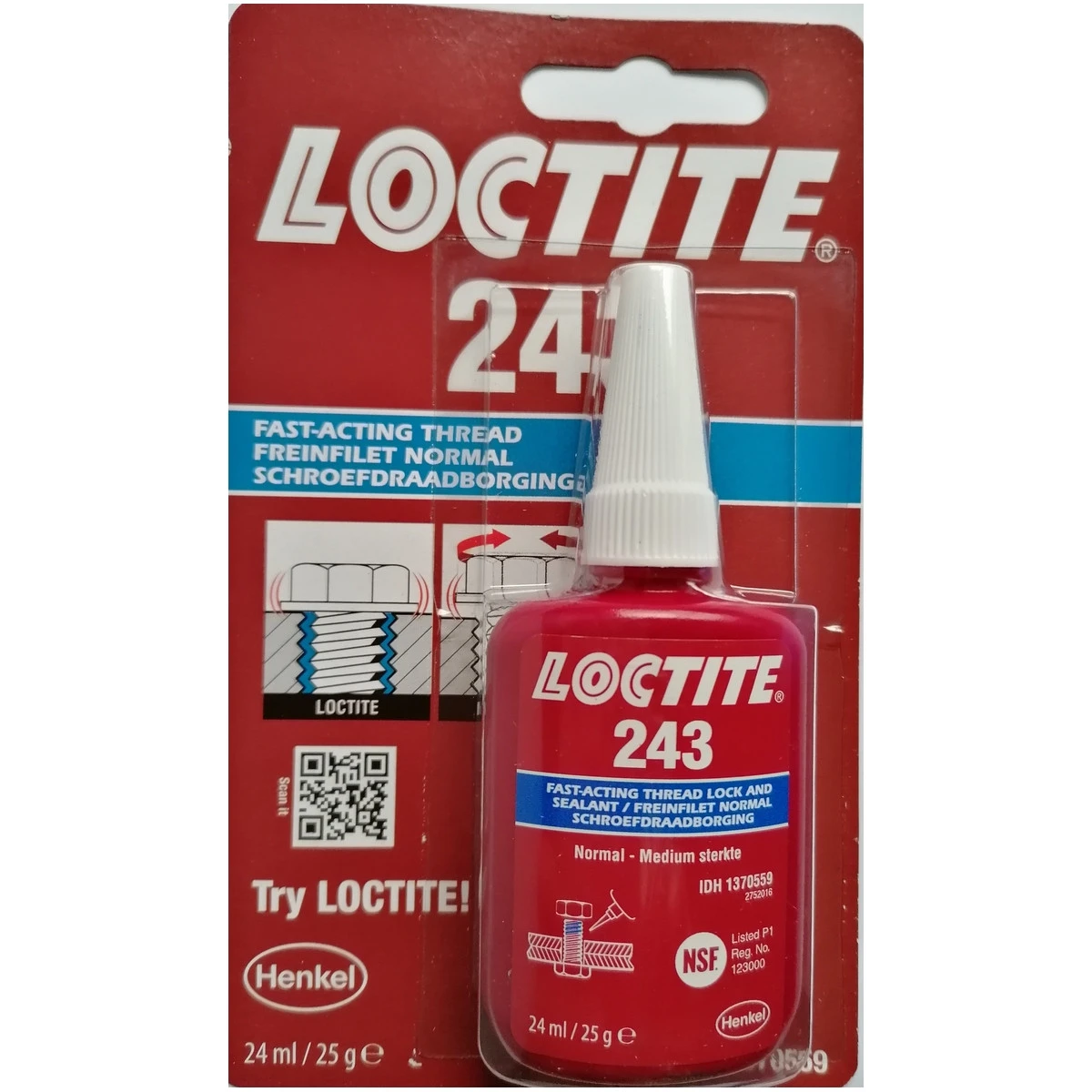 LOCTITE 243 - 24 Ml PROFESSIONNEL FREIN FILET MOYEN STANDARD BLEU 3 LOCTITE 243 - 24 Ml PROFESSIONNEL FREIN FILET MOYEN STANDARD BLEU