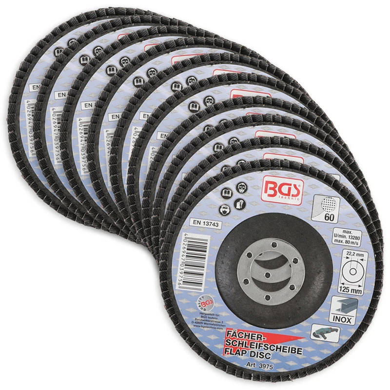 LOT 10 DISQUES Ø 125 Mm 22 Mm A LAMELLES BGS GRAIN DE 60 3 LOT 10 DISQUES Ø 125 Mm 22 Mm A LAMELLES BGS GRAIN DE 60