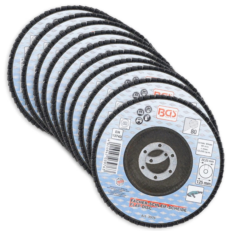 LOT 10 DISQUES Ø 125 Mm 22 Mm A LAMELLES BGS GRAIN DE 80 3 LOT 10 DISQUES Ø 125 Mm 22 Mm A LAMELLES BGS GRAIN DE 80