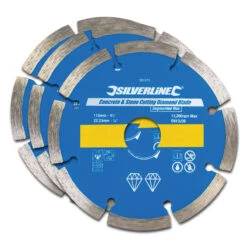 Silverline TOP PROMO 3 DISQUES Ø115 Mm DIAMANT'TRONCONNER BETON ET PIERRE A JANTE SEGMENTEE