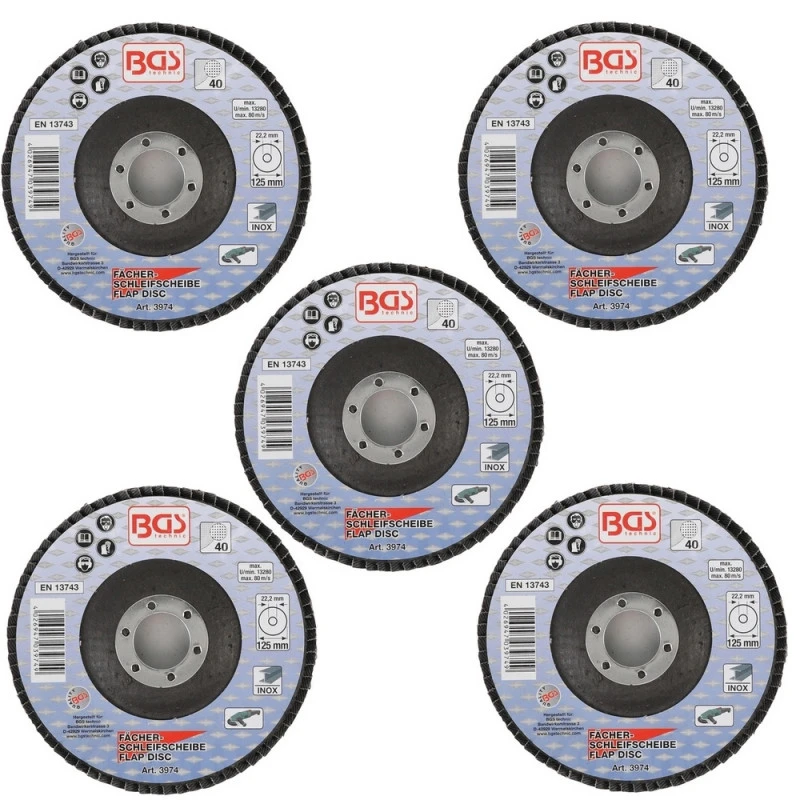 LOT 5 DISQUES Ø 125 Mm 22mm A LAMELLES BGS GRAIN DE 40 5 LOT 5 DISQUES Ø 125 Mm 22mm A LAMELLES BGS GRAIN DE 40 – Image 3