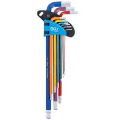 9 CLES MALES BGS COULEUR 6 PANS BTR, ALLEN, CHC TETE SPHERIQUE DE 1.5 A 10 Mm -Magasin D'outils Pour La Maison lot 9 cles males couleur 6 pans btr allen chc 6 tete spherique de 15 a 10 mm 1