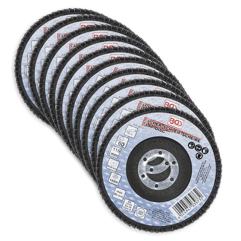 LOT 10 DISQUES Ø 115 Mm 22 Mm A LAMELLES BGS GRAIN DE 60 3 LOT 10 DISQUES Ø 115 Mm 22 Mm A LAMELLES BGS GRAIN DE 60