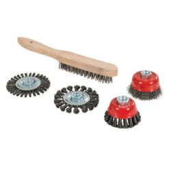 Silverline LOT DE 5 BROSSES METALLIQUES (BOISSEAU, TORSADES,...)