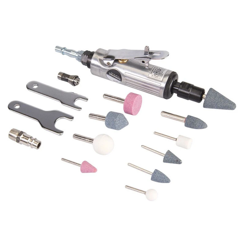 Silverline MINI MEULEUSE PNEUMATIQUE ET ACCESSOIRES 1/4 ET 3/8 - 15 Pièces 4 Silverline MINI MEULEUSE PNEUMATIQUE ET ACCESSOIRES 1/4 ET 3/8 - 15 Pièces – Image 2