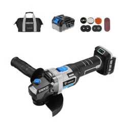 PACK MEULEUSE D'ANGLE SANS FIL 125mm BATTERIE, CHARGEUR, SAC ET DISQUES