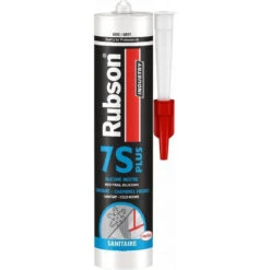 RUBSON 7S PLUS SILICONE NEUTRE MASTIC SANITAIRE CHAMBRE FROIDE BLANC - 300ml