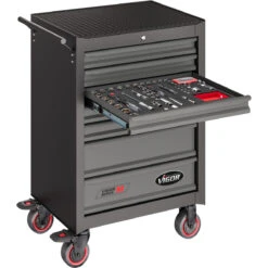 TOP PROMO SERVANTE D'ATELIER COMPLETE VIGOR 219 OUTILS AVEC TAPIS DE RANGEMENT