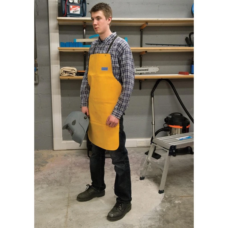 Silverline TABLIER EN CUIR DE SOUDEUR PROFESSIONNEL LONG, PROTECTION SOUDURE 4 Silverline TABLIER EN CUIR DE SOUDEUR PROFESSIONNEL LONG, PROTECTION SOUDURE – Image 2